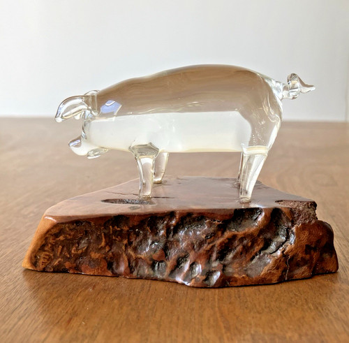 Vintage pig glass - glass, sculpture