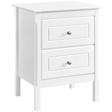 Nightstand Table White Drawers