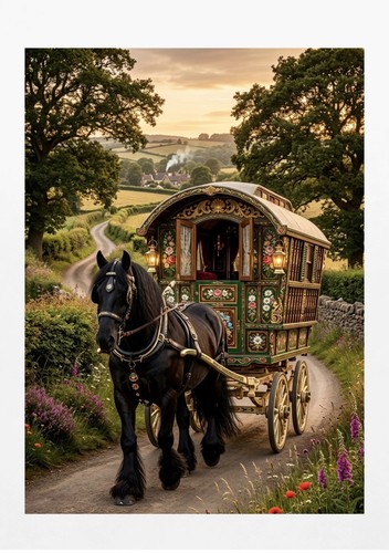 Black horse romany gypsy - black,