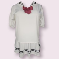 White sailor suit Japanese schoolgirl cosplay 44" to 48" bust & 36" to 40" waist