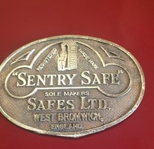 vintage brass safe plaque