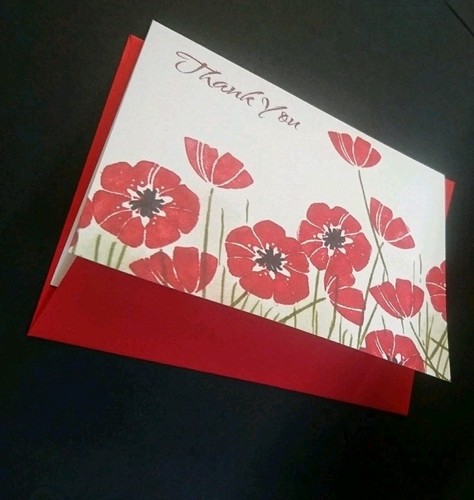 Poppies thank you cards - poppies,