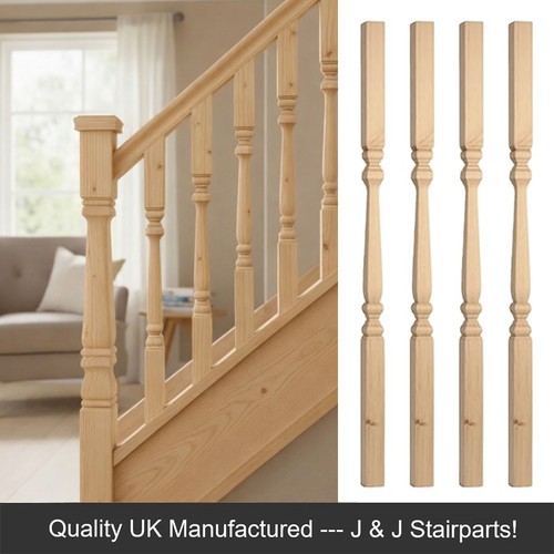 Pine provincial stair spindles - pine,