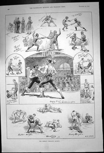 Old antique print german - antique,
