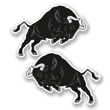 2 x 10cm Black Spanish Bull