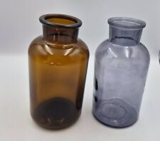 Glass Vase 20cm Height Wide Neck Home Wedding Flower Decoration Brown or Smoke