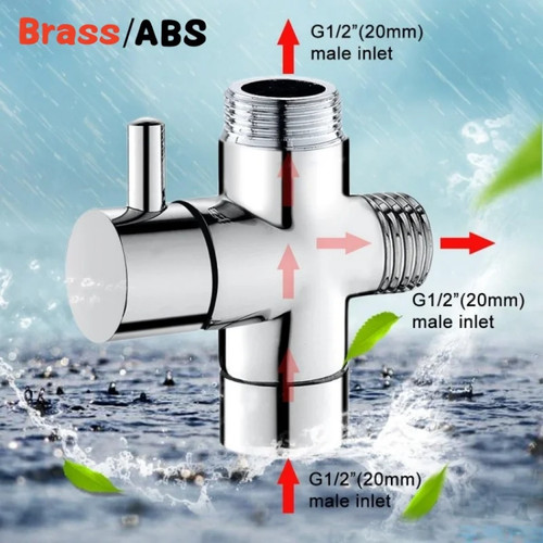 Brass shower diverter - brass,
