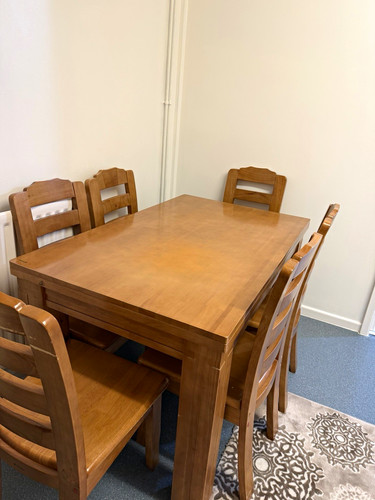 Wood rectangular dining table - rectangular,