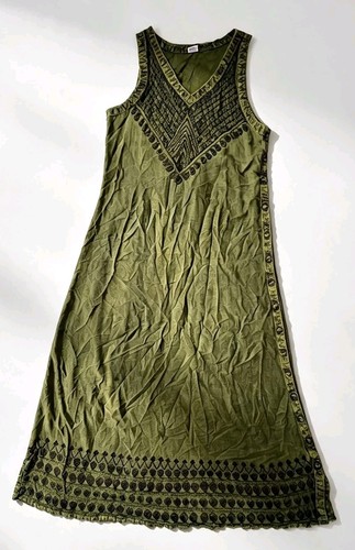 Vintage indian bohemian olive - indian,
