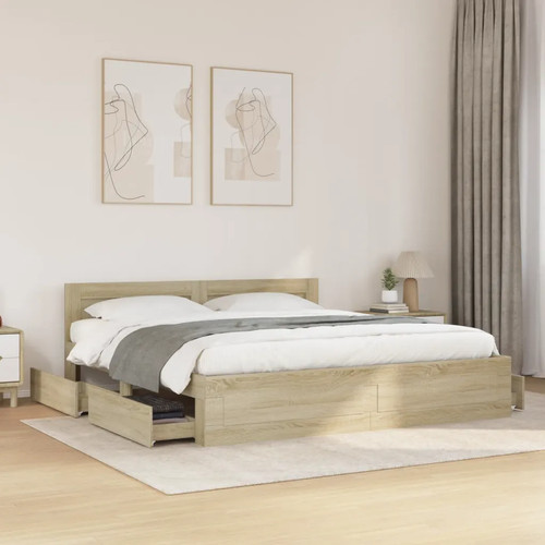 Walplus sonoma oak bed frame - walplus,
