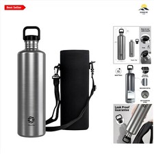 Stainless Steel Water Bottle - 2L Leakproof Eco Friendly Canister - Durable f...