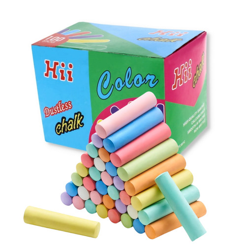 100 coloured dustless chalk - dustless,