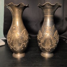 2x Vintage Indian Solid Brass