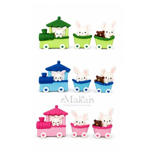 Train rabbit cake topper - train,