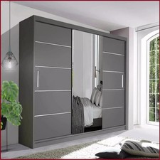 Sliding wardrobe with mirror - with,