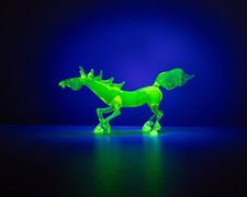 Uranium Glass Horse Figurine