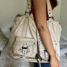 Extra Large Mulberry Cream Leather Shoulder Slouch Oversized Bag