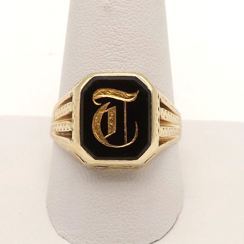 Art deco solid - deco, 14k
