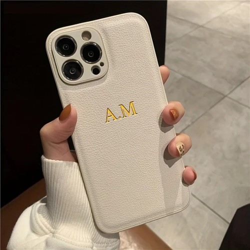 Personalised leather phone - leather,