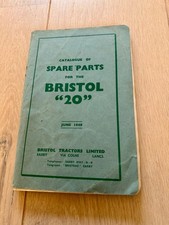 Rare 1949 Original Bristol "20" Tractor Spare Parts Catalogue - Vintage Manual