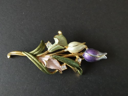 Tulip and lily brooch - tulip,
