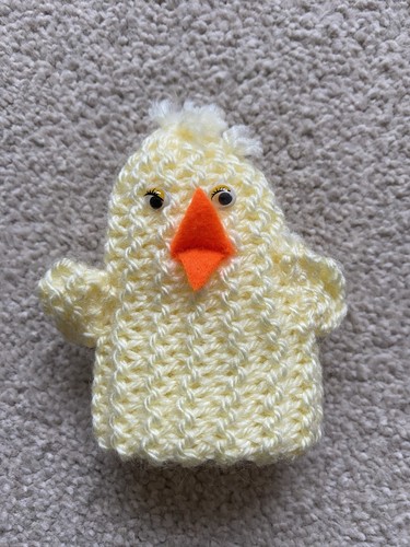 Hand knitted easter creme egg - hand,