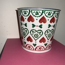 EMMA BRIDGEWATER HEART THEMED  Small Round Tin Plant/herb Pot