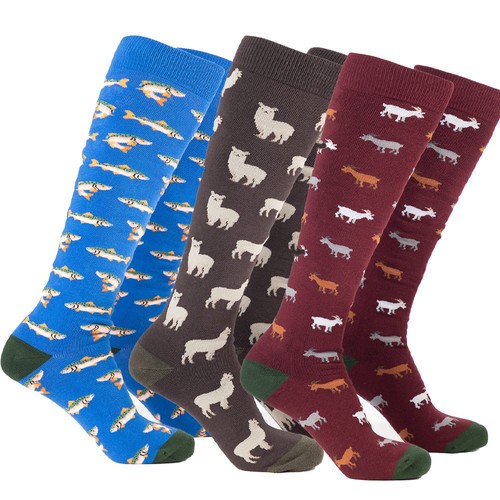 Men long novelty - long, socks