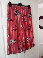 Primark Floral Print Crop Trousers SIZE 12