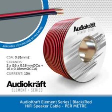 AudioKraft Element Series Home HiFi Speaker Cable Black/Red Twin 0.81mm PER METR