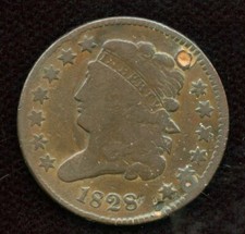 1828 USA 1/2 Cent - Repaired