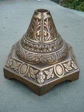 SPARE ENGLISH CAST IRON HEXAGONAL PYRAMID KEROSENE OIL LAMP BASE ORIGINAL FINISH