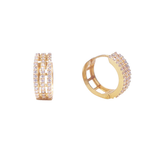 22ct yellow gold round - round, three