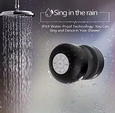 Black Portable Wireless Bluetooth Waterproof Suction Cup Speaker For Shower