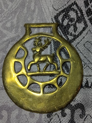 Vintage horse brass stag - vintage,