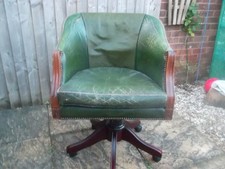 Captains Chair, Green Leather