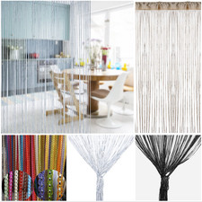 Hanging Beaded Curtains String Curtain Panels Door Fly Screen Room Divider Net