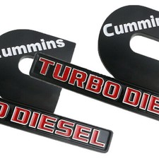 2x Gloss Black Cummins Turbo Diesel Emblem Badge For Car 2500 3500 Fender Marker