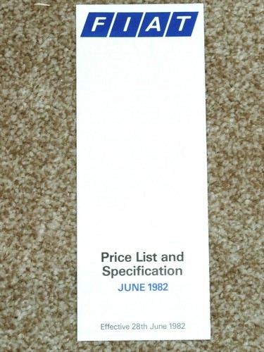 1982 fiat price list - price, argenta