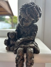 Anna Rothwell Bronze Resin Statue. Entitled BUNNY AND ME Signed.