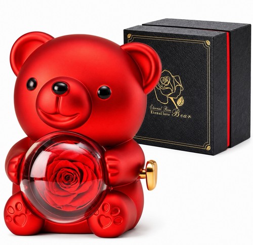 Preserved rose teddy bear - rose,