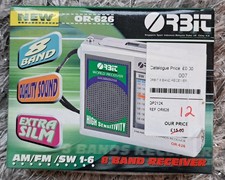 New In Box Vintage Orbit Or-626 World Receiver 8 Band Am/FM/SW 1-6 Slim Small