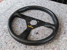 Genuine Momo Montecarlo V35 (Mod. 78) 350mm  Steering Wheel, Black Leather, Used