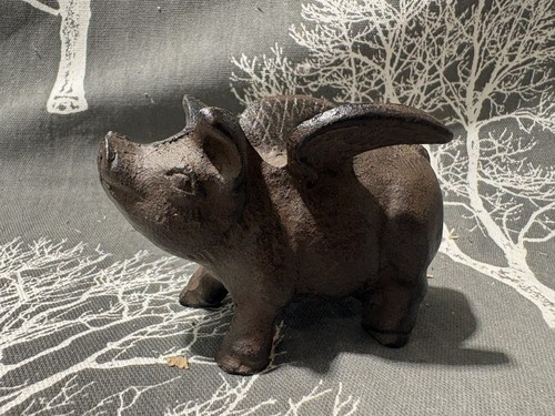 Small rustic cast iron - iron, flying