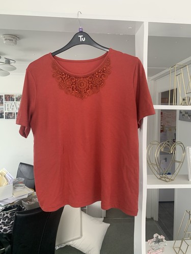 Ladies red short sleeved top - ladies,