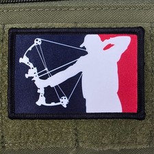 Bow Hunting Patch Archery Moral Tactical Meme Military USA Flag Hook & Loop 3x2