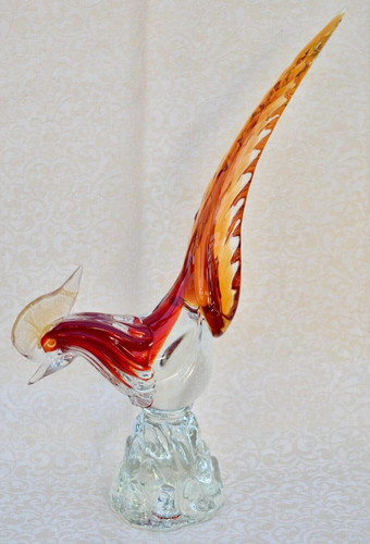 Vintage large glass - vintage, cockerel