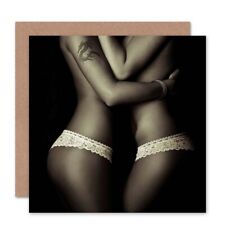 Lesbian Love Romance Girls Underwear Blank Greeting Card With Envelope