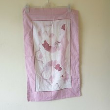 Vintage 80s Pair Pillowcases Pink White Trees Clouds