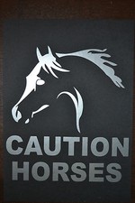 1 X 22CM SILVER CAUTION HORSES